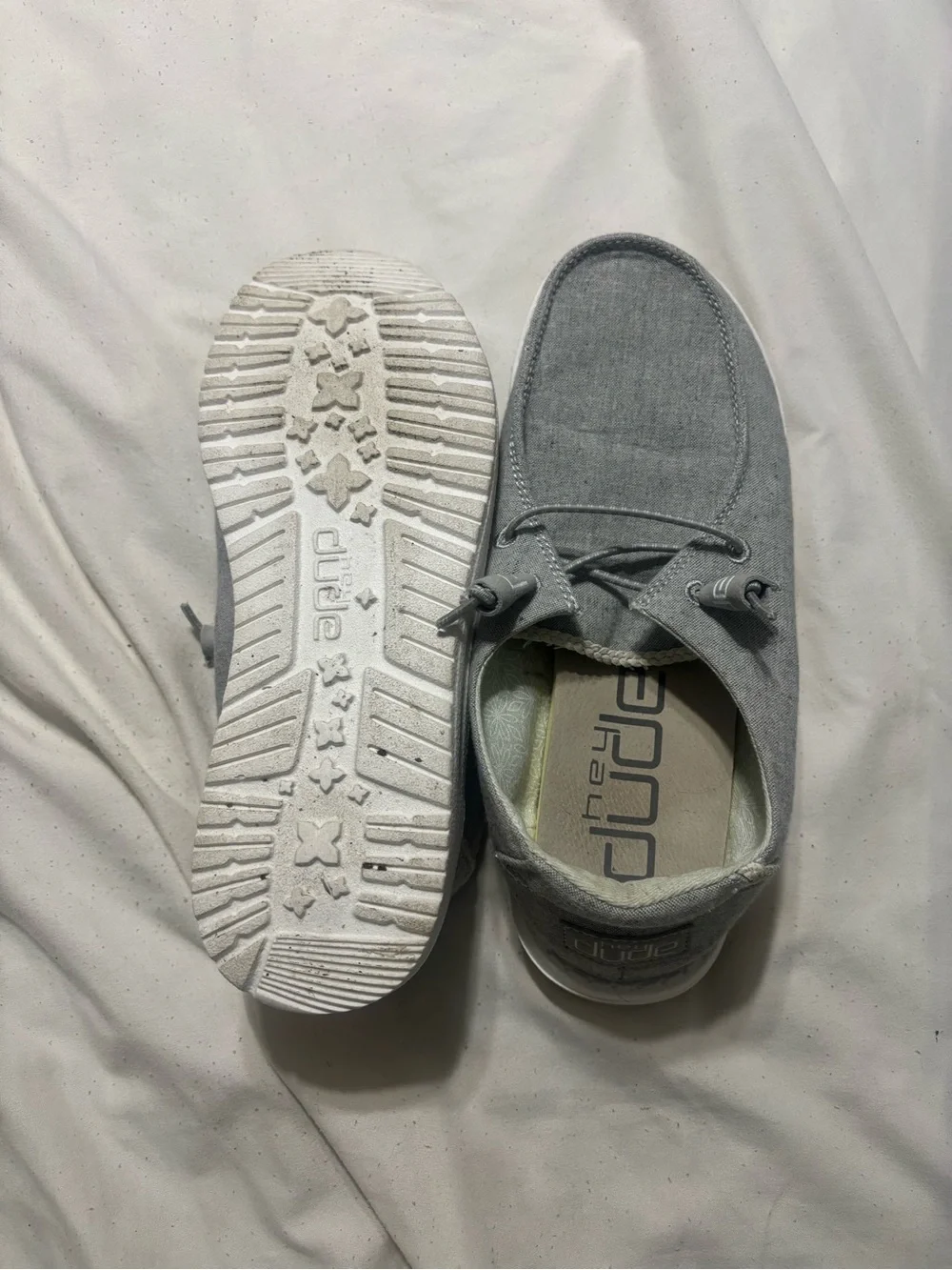 Hey Dude Light Gray Slip-On Boat Shoes